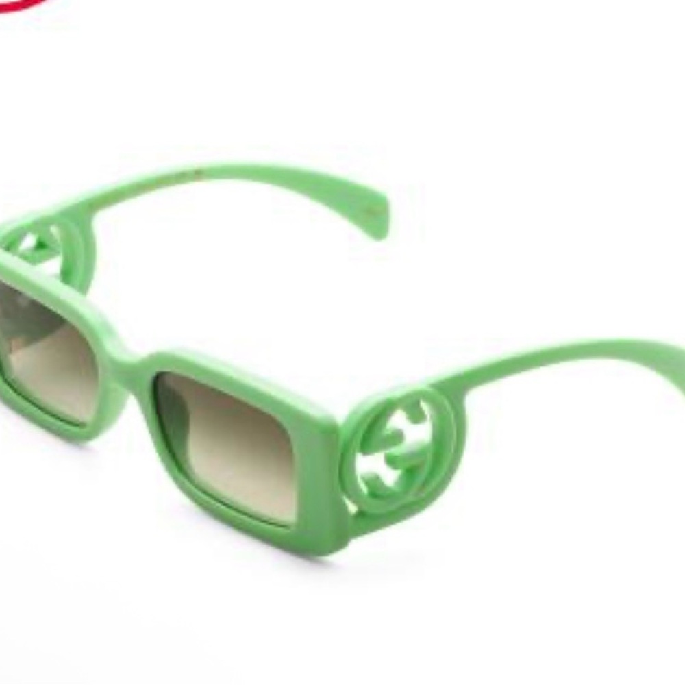 Gucci Green Logo Square Sunglasses